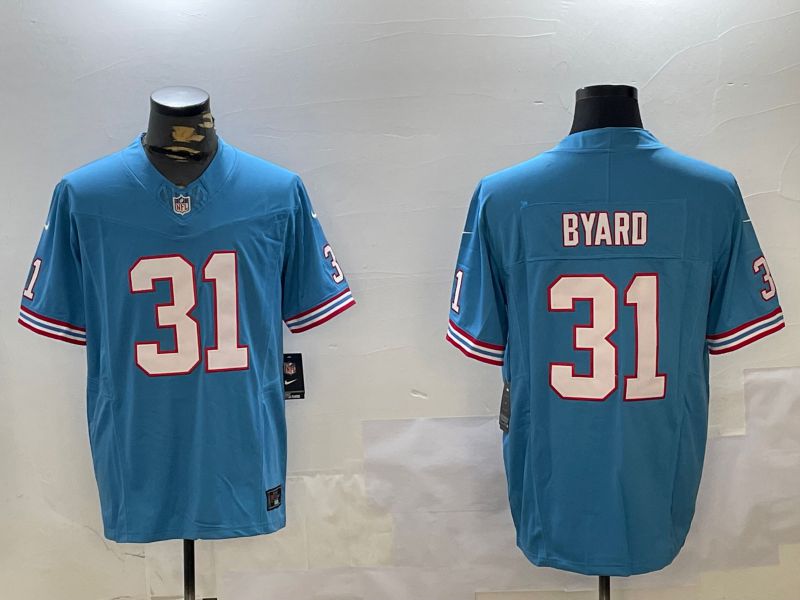Men Tennessee Titans #31 Byard Light Blue Throwback Three generation 2024 Nike Limited NFL Jersey style 1->tennessee titans->NFL Jersey